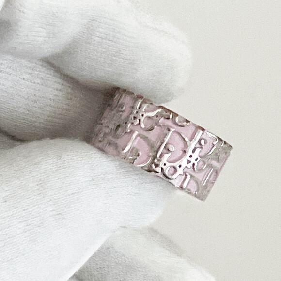 DIOR Pink Trotter No 2 Ring Oblique Band Vintage Circa 2000s - Picture 4 of 10